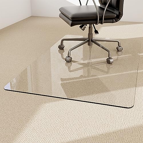 Easly 91,4 x 116,8 cm Stuhlmatte für Teppich – Bürostuhlmatte – gehärtetes Glas Bodenmatte für Zuhause/Büro/Teppich transparente Computer-Bodenmatte mit Bodenschutz – mit 4 Anti-Rutsch-Pads Easly 91,4 x 116,8 cm Stuhlmatte für Teppich – Bürostuhlmatte – gehärtetes Glas Bodenmatte für Zuhause/Büro/Teppich transparente Computer-Bodenmatte mit Bodenschutz – mit 4 Anti-Rutsch-Pads von Easly