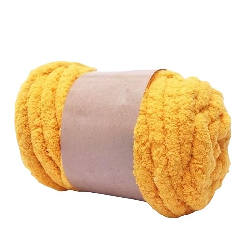 250g Chenille Chunky Garn Grobgarn Deckengarn Armstrickgarn Jumbo Schlauchgarn sperriges Garn Flauschiges Jumbogarn für Armstricken, Decken Überwürfe, Kissen (Orange) von Easnea