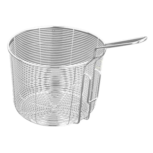 Edelstahl-Abflusskorb, Frittierkorb, Abfluss-Bratkorb, runder Drahtgeflecht-Frittierkorb, Kochkorb, Hot Pot Sieb Lebensmittel Kochen Sieb mit Griff zum Kochen Braten (16 cm) von Easnea