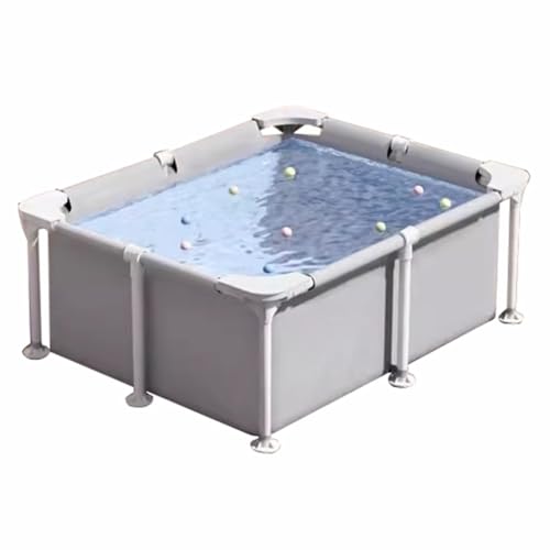Easnuroz 150-300cm Rahmen Pool Rechteckiger Oberirdischer Pool Aus Metall Garten-Aktivitäts-Schwimmbecken Für Erwachsene - 3-Schicht-PVC-Laminatmaterial, Inklusive Reparaturflicken(180 * 140 * 60cm) von Easnuroz