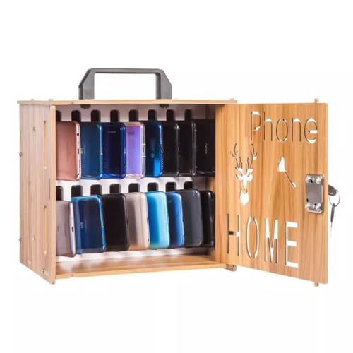 Easnuroz Handy-Aufbewahrungsbox 16/36 Slots Hölzerne Student Handy Storage Box Mit Schloss Mitarbeiter Handy Storage Locker Für Klassenzimmer, Büro, Werkstatt(16) von Easnuroz