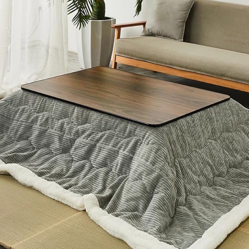 Easnuroz Kotatsu Heiztisch-Set 70/105 cm Japanischer Ofen-Futon-Set Winter-Heiztisch Hängeheizung Heiztisch Für Das Winter-Wohnzimmer(75 * 75 * 40cm) von Easnuroz