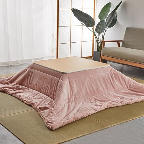 Easnuroz Kotatsu-Heiztisch-Set 80/120 cm Japanisches Futon-Set Kotatsu- Und Futon-Sets Im Japanischen Stil Heizgeräte Für Den Innenbereich(Rosa,75 * 75 * 40cm) von Easnuroz