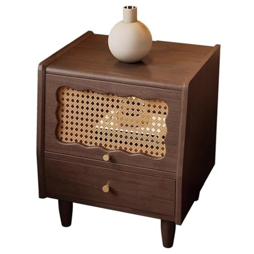 Easnuroz Nachttisch Beistelltische Schlafzimmer Modernes Nachttischchen Schlafzimmer Kleiner Organizer Aufbewahrungsschrank Mit 2 Schubladen Rattan-Design & Massive Beine Beistelltisch Nachttisch(Weiß Easnuroz Nachttisch Beistelltische Schlafzimmer Modernes Nachttischchen Schlafzimmer Kleiner Organizer Aufbewahrungsschrank Mit 2 Schubladen Rattan-Design & Massive Beine Beistelltisch Nachttisch(Weiß von Easnuroz