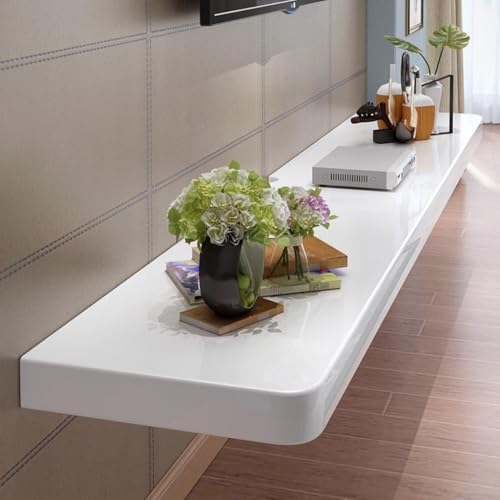 Easnuroz Schwebender TV-Ständer 80-180cm Wandmontierter TV-Schrank TV Stand Unit, TV Tisch, Media Wall Unit, TV Ständer Für Wohnzimmer Entertainment Wall Unit (Weiß, 140*24*5cm) von Easnuroz