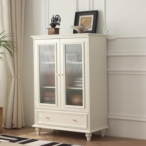 Easnuroz Sideboard Küchenschrank Mit 1 Schublade Und 2 Türen Sideboard, Aufbewahrungsschrank Küchenschrank Sideboards Holz-Aufbewahrungsschrank Für Wohnzimmer Esszimmer Und Flur(Weiß) von Easnuroz