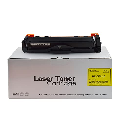 Compatible Replacement for HP CF412A Yellow Toner Cartridge Also for HP 412A Hewlett Packard Colour Laserjet Pro MFP M377DW M452DW M452DN M452NW M477DN M477FDW M477FNW von Eason Bros