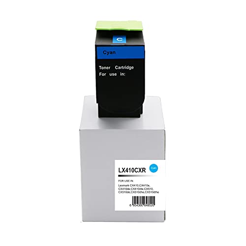 Lexmark Wiederaufbereitete CX410 Tonerkartusche 80C2HC0 802HC, 3.000 Seiten, Cyan,Compatible with The Lexmark CX410E CX410DE CX410DTE CX510DE CX510DTHE CX510DHE von Eason Bros