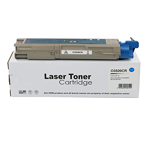 Oki Wiederaufbereiteter C3520 Cyan Toner 43459323,Compatible with The Oki C3520 C3530MFP MC350 MC360 von Eason Bros