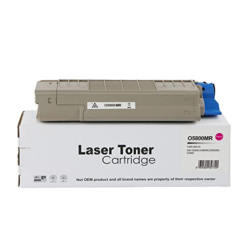 Oki Wiederaufbereiteter C5800 Standard Magenta Toner 43324422,Compatible with The Oki C5550 C5800 C5900 C6100 von Eason Bros