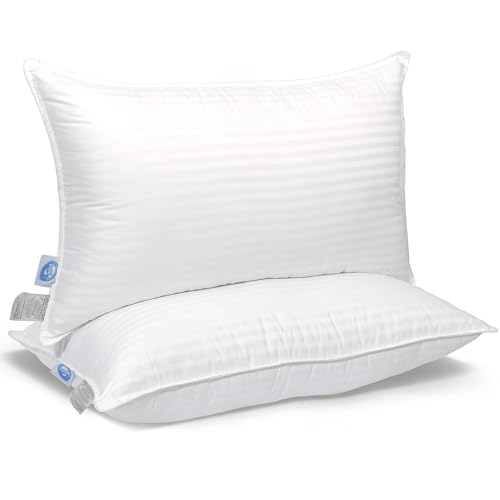 East Coast Bedding Daunen & Federn Kissen, Hotel Collection King, Queen Size und Standard Size Daunenkissen, Feste Stützkissen, weiße Kissen, 2er Set, Queen Size Set East Coast Bedding Daunen & Federn Kissen, Hotel Collection King, Queen Size und Standard Size Daunenkissen, Feste Stützkissen, weiße Kissen, 2er Set, Queen Size Set von East Coast Bedding