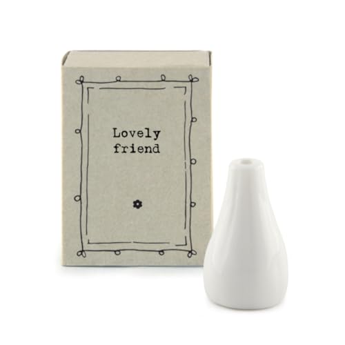 East of India Mini-Vase aus Porzellan, Motiv: "Lovely Friend" (ohne Blumen), Andenken, Mini-Geschenk von East of India