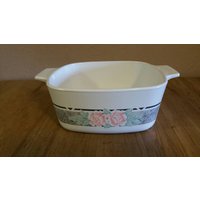1.5 Quart Corning Ware Silk Rose Flower Design Square Auflaufform Oder Backform Ersatzpfanne von EastIdahoCompany