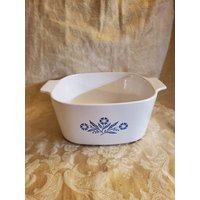 A 3 B, Pyrex Blue Cornflower, Quart Square Serving Backform Oder Dutch Oven Corning/Ware von EastIdahoCompany