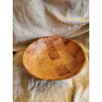 Gewebtes Holz, 11, 30-Zoll-Runde Schüssel, Vintage-Servierplatte, Salatschüssel, Leichte Schüssel von EastIdahoCompany