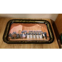 Groesse Welk The Champagne Music Makers Zinn Tablett Rechteckiges Serviertablett Sammler Wohndekor von EastIdahoCompany