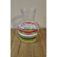 Hazel Atlas Glas Regenbogen Gestreifte Saft Karaffe, Mid Century Küche, Krug Hazel Atlas Glas Regenbogen Gestreifte Saft Karaffe, Mid Century Küche, Krug von EastIdahoCompany