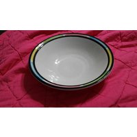 International China Tableworks, 18 cm Suppe Oder Salat. Servierschale Mit Schwarzem Rand Und Regenbogenfarben, Made in Japan Rare Fund von EastIdahoCompany
