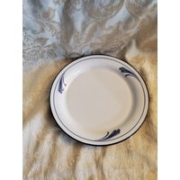 Lenox Porzellanstein, Blaue Pinselstriche, 20 cm Salatteller, Sammlerstück China, Striche, Dunkelblau von EastIdahoCompany