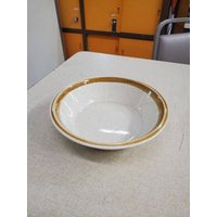 Mikasa Stone Manor, 25 cm Große Pasta/Kartoffel Gemüse Salatschüssel, Beige Hintergrund, Braunes Band, Keine Abziehbilder von EastIdahoCompany