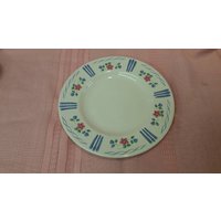 Pfaltzgraff Bonnie Brae 20 cm Salat - Oder Dessertteller Weiße Schale Mit Rosa Blumen Und Blauen Streifen Pfaltzgraff Bonnie Brae 20 cm Salat - Oder Dessertteller Weiße Schale Mit Rosa Blumen Und Blauen Streifen von EastIdahoCompany