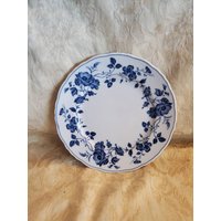 Royal Meissen, Feines China, 7, 5 Zoll, Salatteller, Hergestellt in Japan, Blaue Rosenfarbe, Unterglasierte Schale, Säurebeständig von EastIdahoCompany