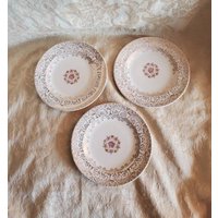 Santa Rosa Von Royal China, 3Er Set, 6, 40 Brot - Und Butterteller, Coupe-stil, Filigraner Rand, Multiflora-Mitte, Cremefarbene Schale, Teezeit Santa Rosa Von Royal China, 3Er Set, 6, 40 Brot - Und Butterteller, Coupe-stil, Filigraner Rand, Multiflora-Mitte, Cremefarbene Schale, Teezeit von EastIdahoCompany