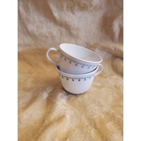 Schneeflocke Blau, Corning Ware, 2Er Set, Kaffeetassen Oder Becher, Corelle Livingware Von Corning, Alltagsgericht, Vintage Küche von EastIdahoCompany