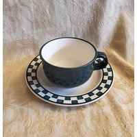 Seltener Fund, Nancy Calhoun, Country Küche, 8 Unzen Teetasse Und Untertasse Aus Der Checks Evergreen Collection, Ersatzschale, Made in Japan von EastIdahoCompany