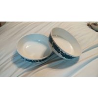 Set Von 2 Abend Song Centura Corning Ware Salat/Dessert Suppen Servierschale Ersatzschale Blumenmuster von EastIdahoCompany