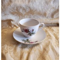 Made in China, Royal Rose Oder Moss Rose, Fine Tasse Mit Fuß Und Untertasse, Teetassen-Set, 2-Teilige Servierschale von EastIdahoCompany