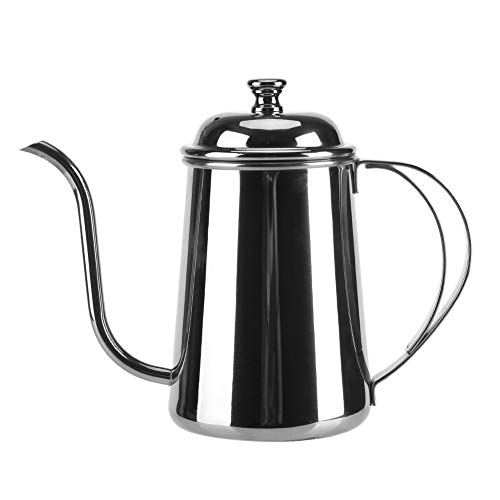 Schwanenhals-Wasserkocher - Schwanenhals-Wasserkocher, Kaffeekanne zum Aufbrühen von Kaffee, 650ML Edelstahl, Silber von Eastbuy