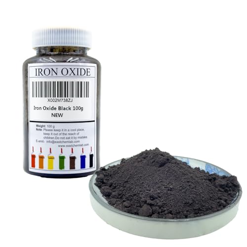 Eastchemlab Schwarzes Eisenoxid, verwendet für Kunstdekoration, Malpigmente, Beton, Ton, Zement, Ziegel und Beschichtung (100 g) von Eastchemlab