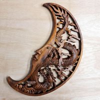 Tarot Psychic Reading Astrologie Horoskop Energie Mond Drachen Hand Geschnitzte Holz Kunst von Easternada
