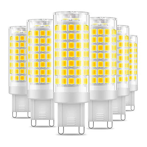 Eastiya G9 LED Leuchtmittel, 7W Äquivalent zu 60W Halogen-Glühbirnen, 650LM, Tageslichtweiß 6000K, G9 Energiesparlampen nicht dimmbar, 6er Pack von Eastiya