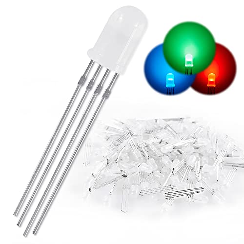 Eastlion 100x 5mm Round Head Gemeinsame Kathode RGB-LED Emitting Diodes von Eastlion