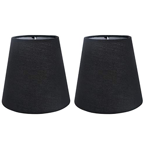Eastlion Lampenschirm 2er Pack 5.5"/Ø14cm E14 E27 Lampenschirm for Flachs Kerze Kronleuchter Wandleuchte Pendelleuchte Tischlampe,Schwarz Eastlion Lampenschirm 2er Pack 5.5"/Ø14cm E14 E27 Lampenschirm for Flachs Kerze Kronleuchter Wandleuchte Pendelleuchte Tischlampe,Schwarz von Eastlion