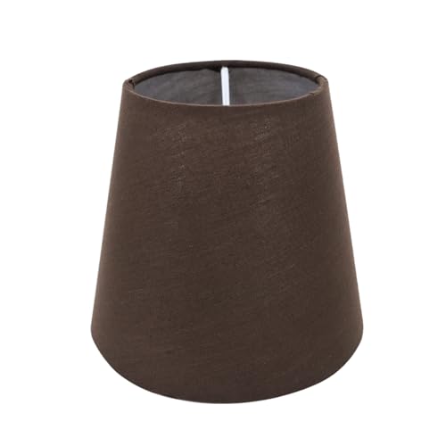 Eastlion Lampenschirm 5.5"/Ø14cm Clip-On Lampenschirm for Flachs Kerze Kronleuchter Wandleuchte Pendelleuchte Tischlampe,Braun von Eastlion