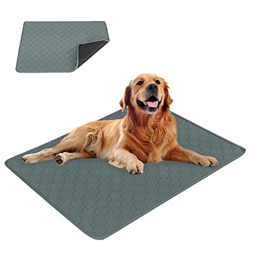 EASTLION Trainingsunterlagen Welpen,Waschbar Haustier-Urinunterlage,Schnell Absorbierend Hunde Matte,Wiederverwendbar Hunde Unterlage für Welpen,für Hunde,Katzen(100x70 cm 1 Stück) L-Grau von Eastlion