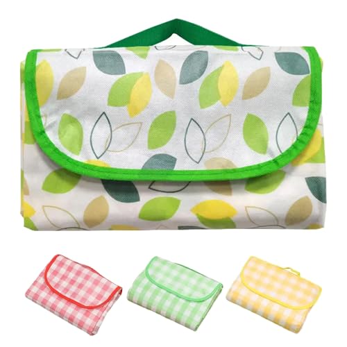 Eastrise Wasserdichte Picknickdecke, 200 x 200 cm, maschinenwaschbar, faltbar mit integriertem Griff für einfache Lagerung und tragbare Reisen, ideal für Camping und Familienausflüge (Blatt) von Eastrise