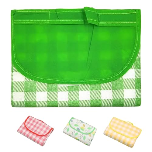Eastrise Wasserdichte Picknickdecke, 200 x 200 cm, maschinenwaschbar, faltbar mit integriertem Griff für einfache Lagerung und tragbare Reisen, ideal für Camping und Familienausflüge (grünes von Eastrise