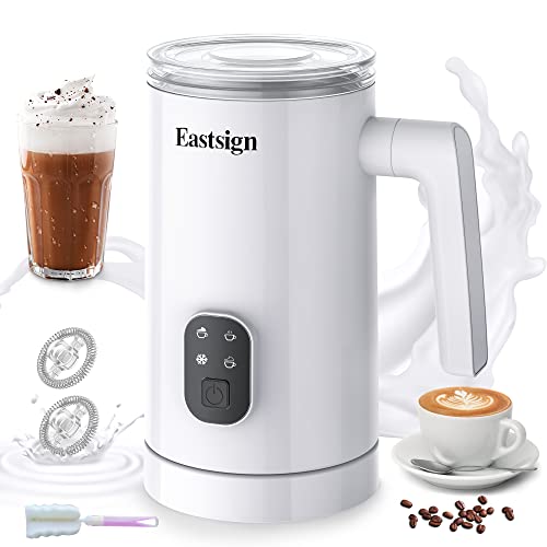 Eastsign Milchaufschäumer, Kaffeeaufschäumer, 4-in-1 elektrischer Milchaufschäumer und Dampfgarer, Heiß-Kaltschaum-Schokoladenbereiter, Milchwärmer, 12oz/350ml Kaffeeaufschäumer für Espresso... von Eastsign