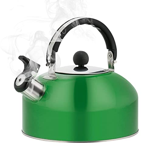 1,8 L Edelstahl Flötenkessel Teekessel Wasserkessel Pfeifkessel, 1800ml Singender Retro Kessel Camping Wasserkessel Für Herd,Grill,Grill Gasbrenner Und Offenes Feuer - Mit Hitzebeständige Griff von Eastuy