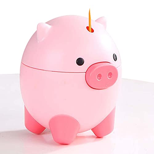 Eastuy Cartoon-Zahnstocher-Box - Automatischer Zahnstocherspender in niedlicher Schweineform - Pop-Up Zahnstocherhalter Obstpicker Aufbewahrungsbox Container für Home Kitchen Restaurant von Eastuy