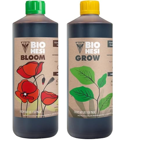 Hesi Bio Grow + Hesi Bio Bloom je 1 L | Bio-Dünger-Set | Flüssiger, biologischer NPK-Dünger auf pflanzlicher Basis | Grow-Dünger | Bio Dünger | Pflanzendünger von Easy Act