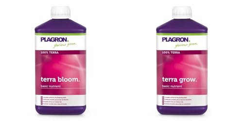 Easy Act Plagron Terra Grow & Terra Bloom Set 1 Liter | Düngerset für Wuchs und Blüte | mineralischer Basisdünger | Flüssigdünger Wachstums- & Blütephase von Easy Act