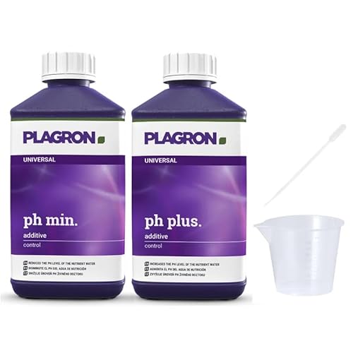 Plagron pH- Minus 500 ml + pH+ Plus 500 ml Grow Set | ph-Senker | Dünger | Pflanzen | pH-Wert | pH-Regulator | optimale Einstellung des pH-Wertes und Verbesserung für Nährstoffaufnahme der Pflanzen von Easy Act
