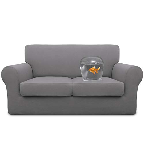 Easy-Going 100% Dual Waterproof 3 Pieces Loveseat Cover Stretch Soft Couch Cover for Dogs, Sofa Slipcover for 2 Separate Cushion Couch Leakproof Furniture Protector for Kids, Pets Light Gray Easy-Going 100% Dual Waterproof 3 Pieces Loveseat Cover Stretch Soft Couch Cover for Dogs, Sofa Slipcover for 2 Separate Cushion Couch Leakproof Furniture Protector for Kids, Pets Light Gray von Easy-Going