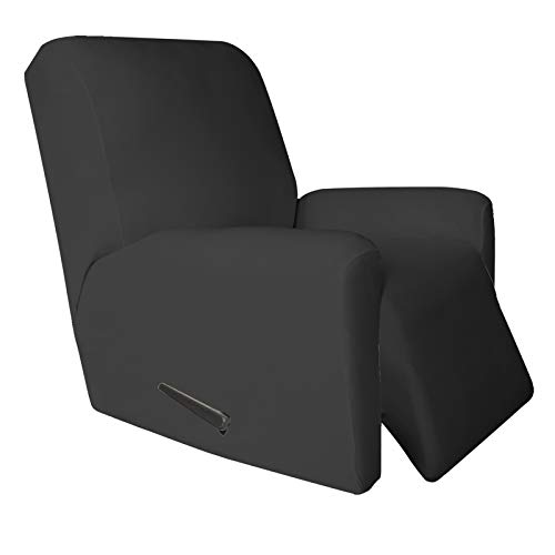 Easy-Going 4 Stück Mikrofaser-Schonbezug für Liegestuhl – Spandex, weich tailliert, waschbar, Möbelschutz mit elastischer Unterseite für Kinder, Haustiere (Liege, grau) von Easy-Going
