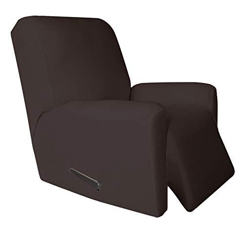 Easy-Going - Funda reclinable de Microfibra elástica de 4 Piezas, Funda de Spandex Suave para sofá, Protector de Muebles Lavable con Fondo elástico para niños, Mascotas Sillón reclinable Chocolate von Easy-Going